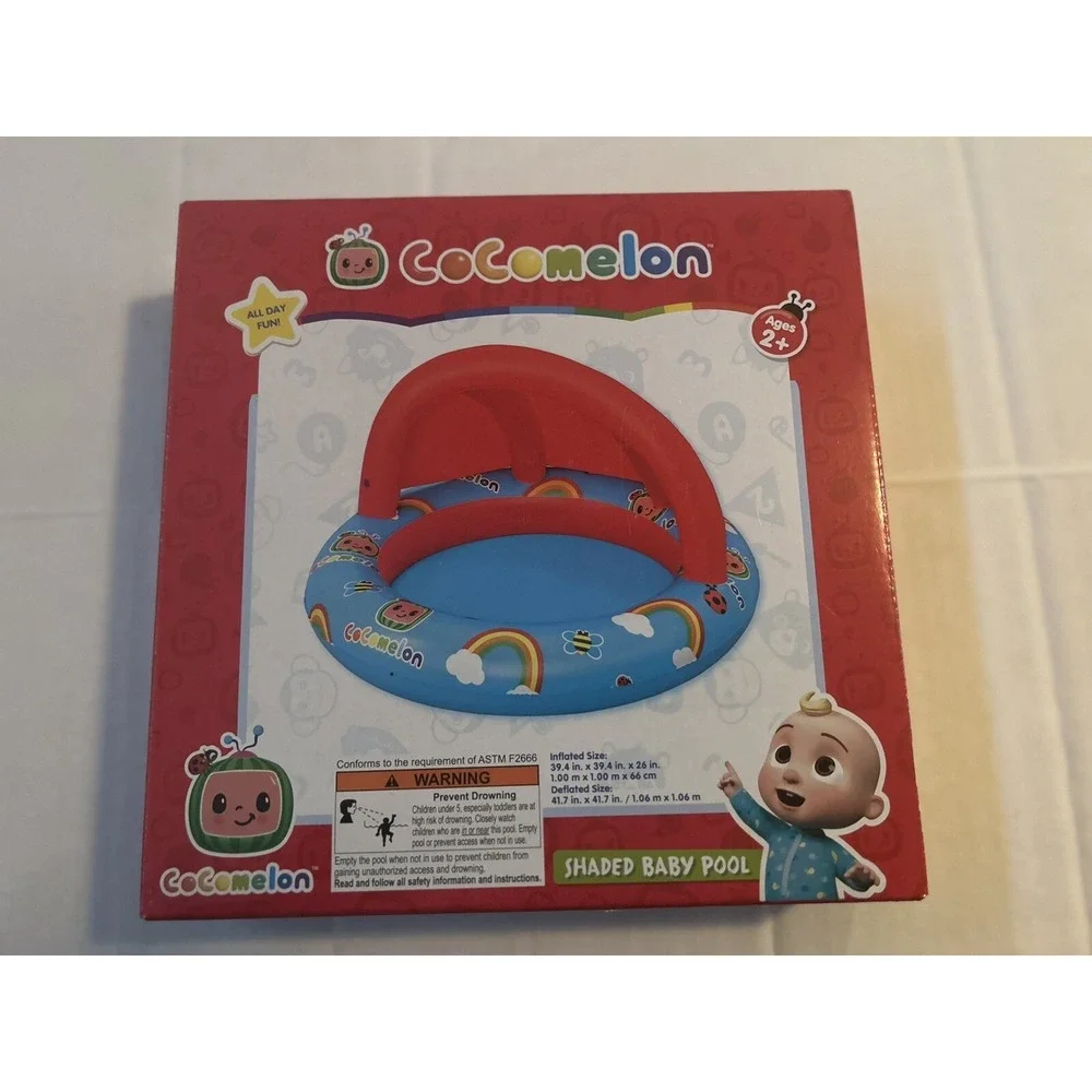 COCOMELON SHADED BABY POOL NEW IN BOX POOL BESTWAY TODDLERS 39.4